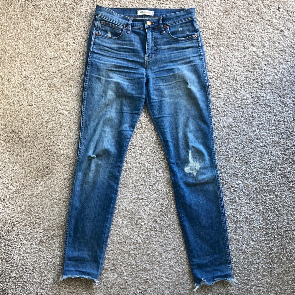 Madewell 9” high rise skinny distressed Allegra